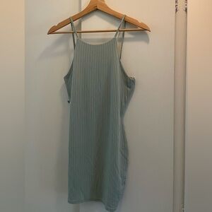 Sleek Strappy Dress in Light olive green